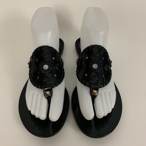 Jack Rogers Black Georgica Jelly Sandals Size 6